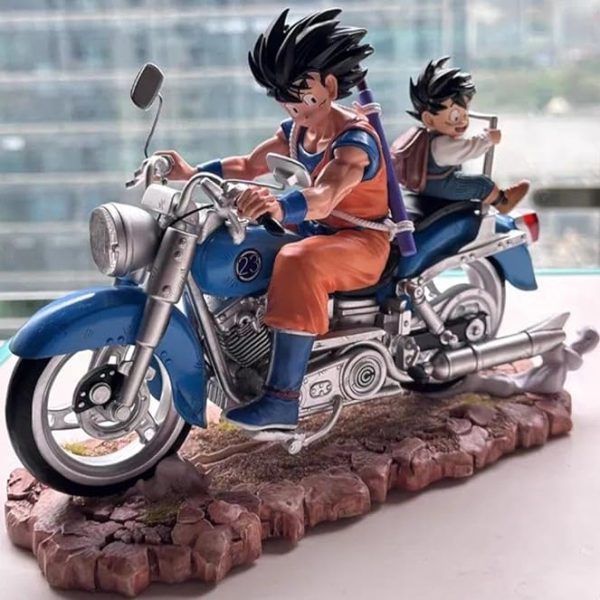 Goku And Gohan Father And Son Motorcycle Statue Dolls