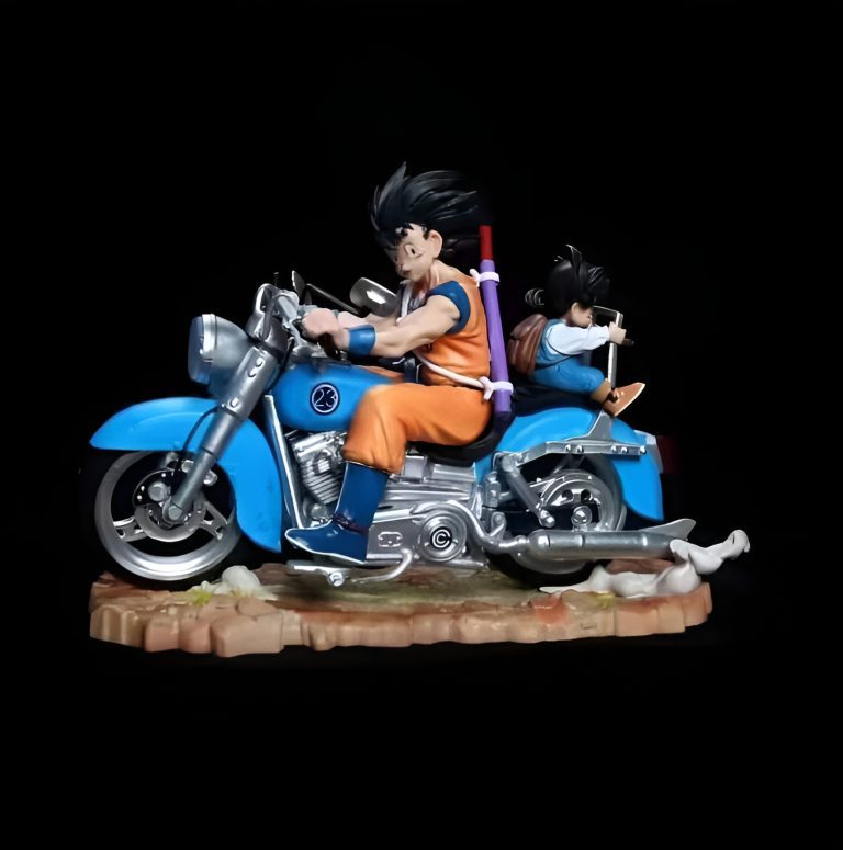 Goku And Gohan Father And Son Motorcycle Statue Dolls