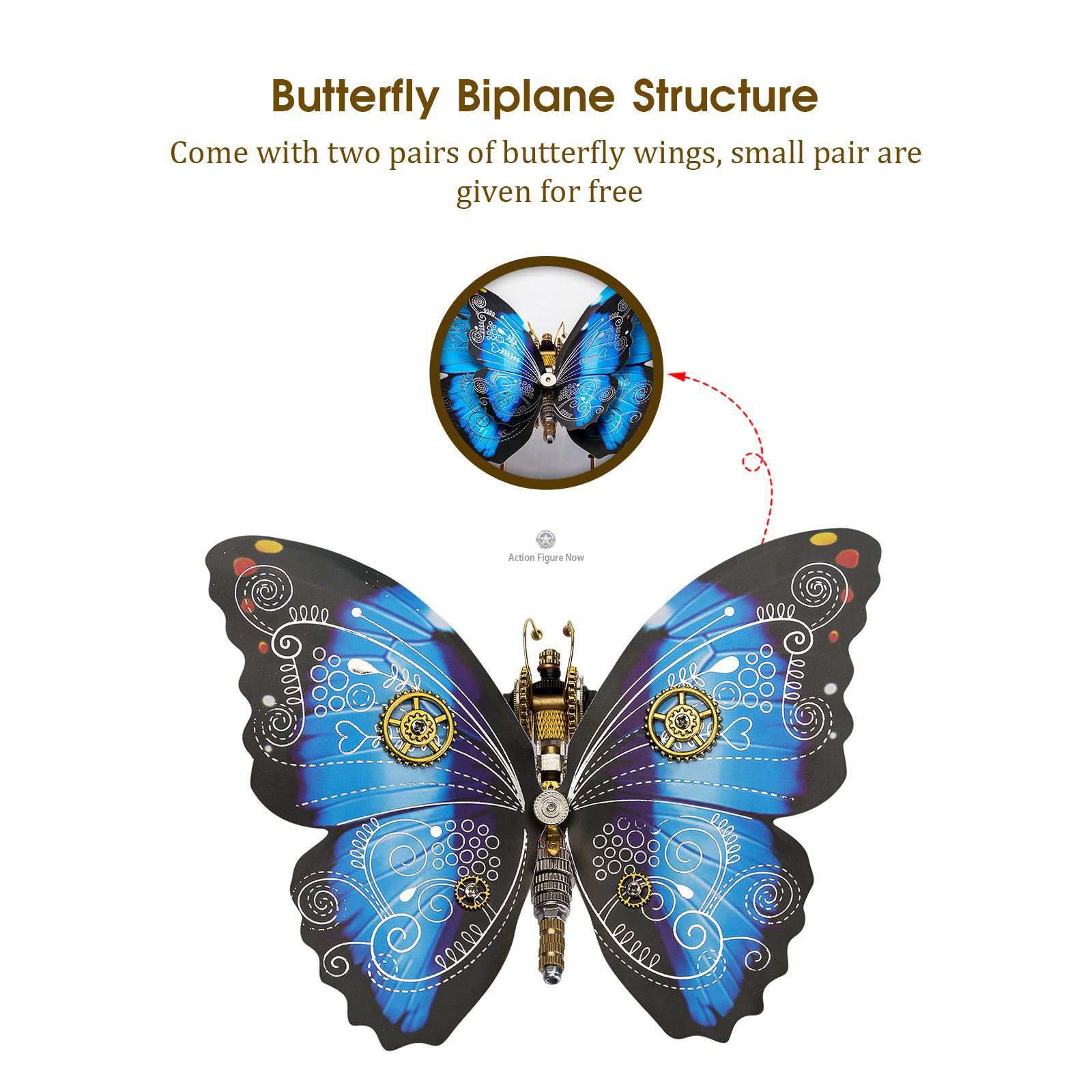 Steampunk Monarch Butterflies 3D Model Building Kit (3-Pack) Steampunk Monarch Butterflies 3D Model Building Kit (3-Pack)