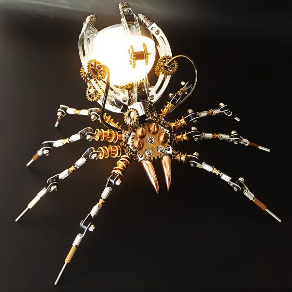 Halloween Spider Lamp Metal 3D Model Kits - DIY Steampunk Sculpture 512Pcs