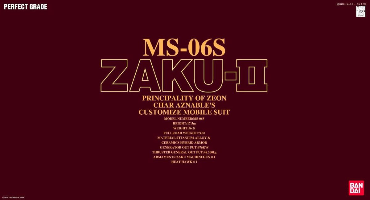 PG MS-06S Zaku II 1/60 (Red)