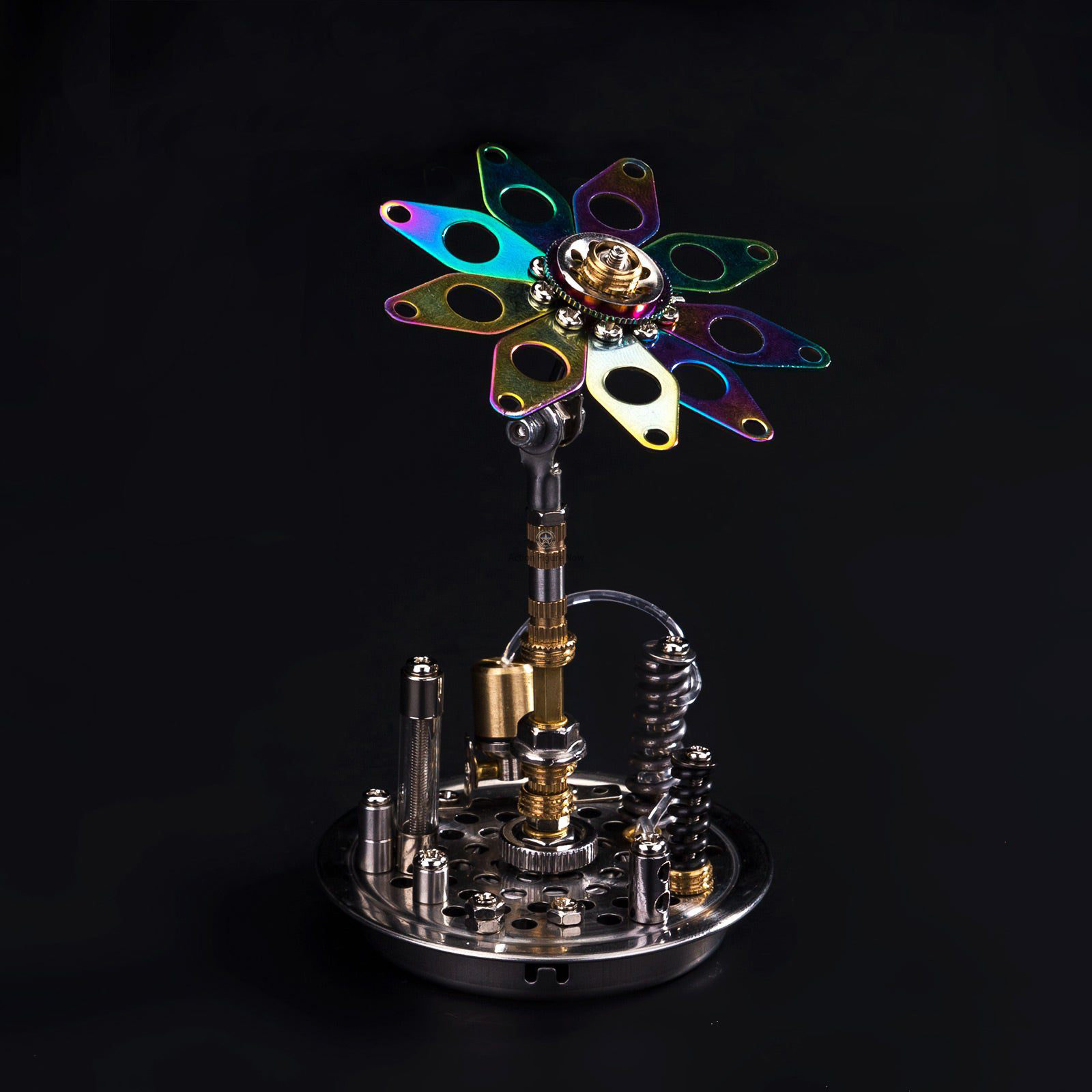 100-Piece Steampunk 3D Metal Flower Building Kit - Puzzle Model