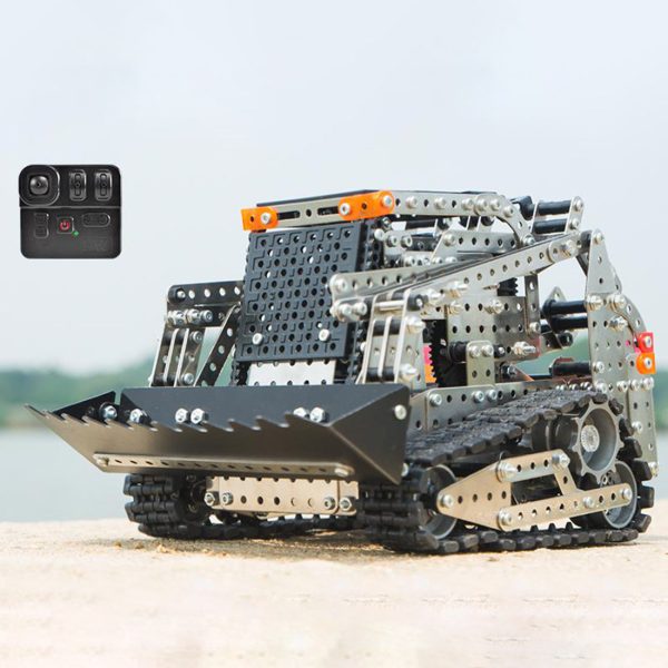 1150-Piece 9-Channel Remote Control Bulldozer 3D Metal Assembly Model Kit Construction Toy