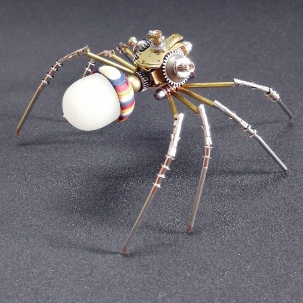 122-Piece DIY Steampunk Metal Spider Puzzle with Nut Light
