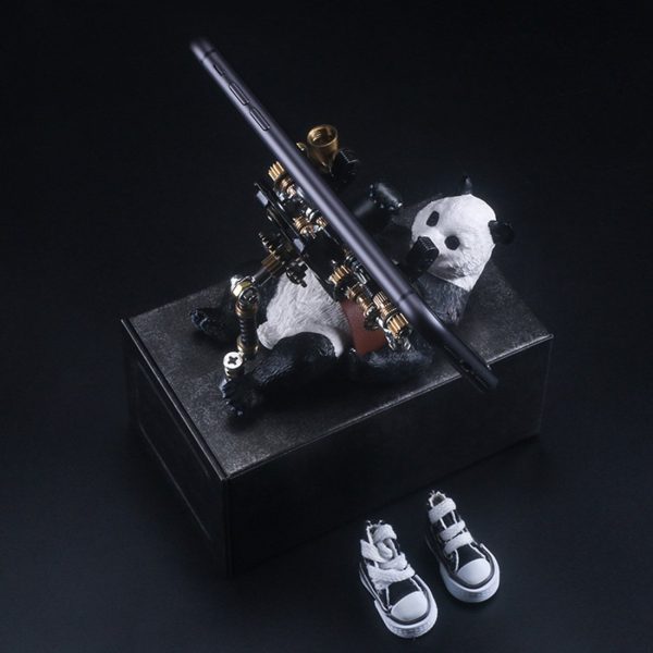 129-Piece DIY 3D Metal Panda Model Kit with Phone Holder
