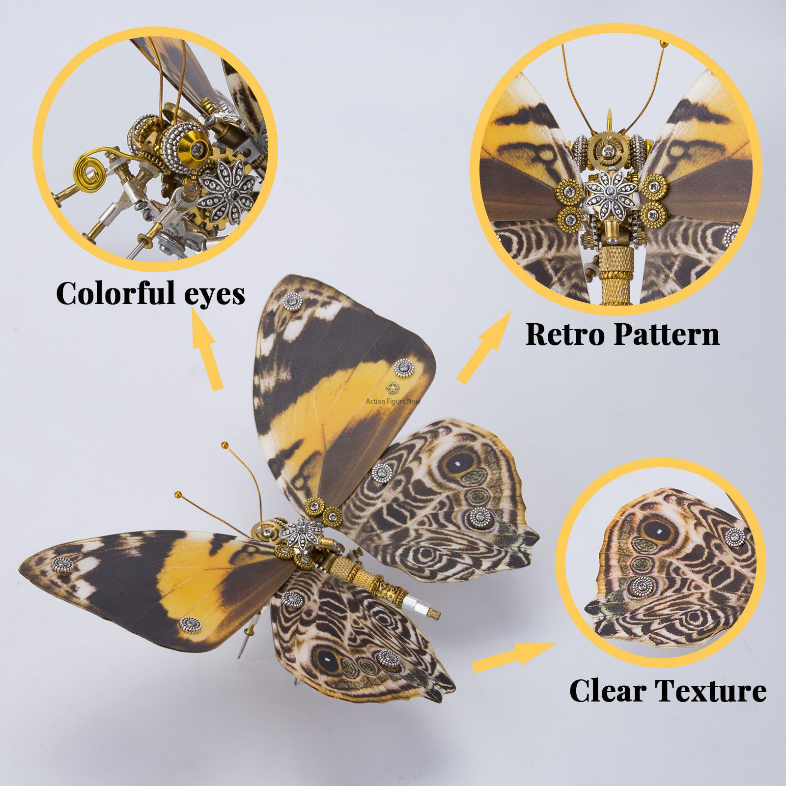 150Pcs Steampunk Brown Butterfly with Orange Spots Assemble 3D Metal Puzzles DIY Craft Kits 150Pcs Steampunk Brown Butterfly with Orange Spots Assemble 3D Metal Puzzles DIY Craft Kits