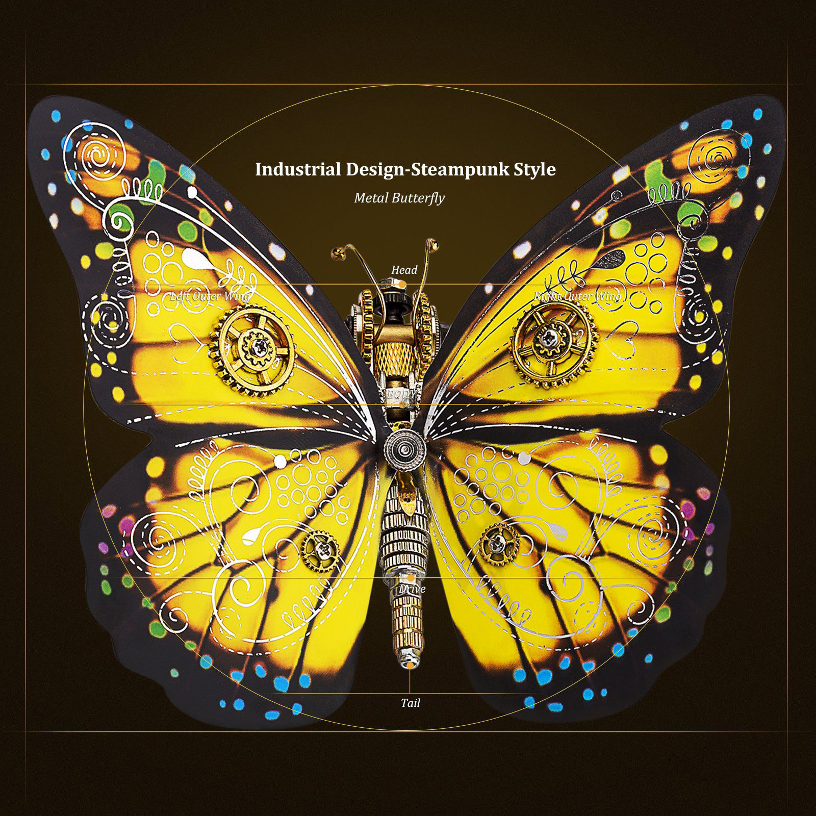 3D Metal Puzzle Tiger Swallowtail Butterfly Assembly Model 3D Metal Puzzle Tiger Swallowtail Butterfly Assembly Model