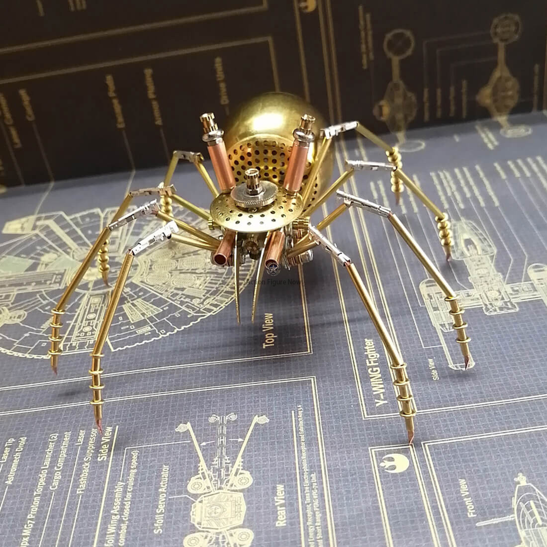 168-Piece 3D Brass Spider Steampunk Model Kit: DIY Metal Puzzle Building Set 168-Piece 3D Brass Spider Steampunk Model Kit: DIY Metal Puzzle Building Set