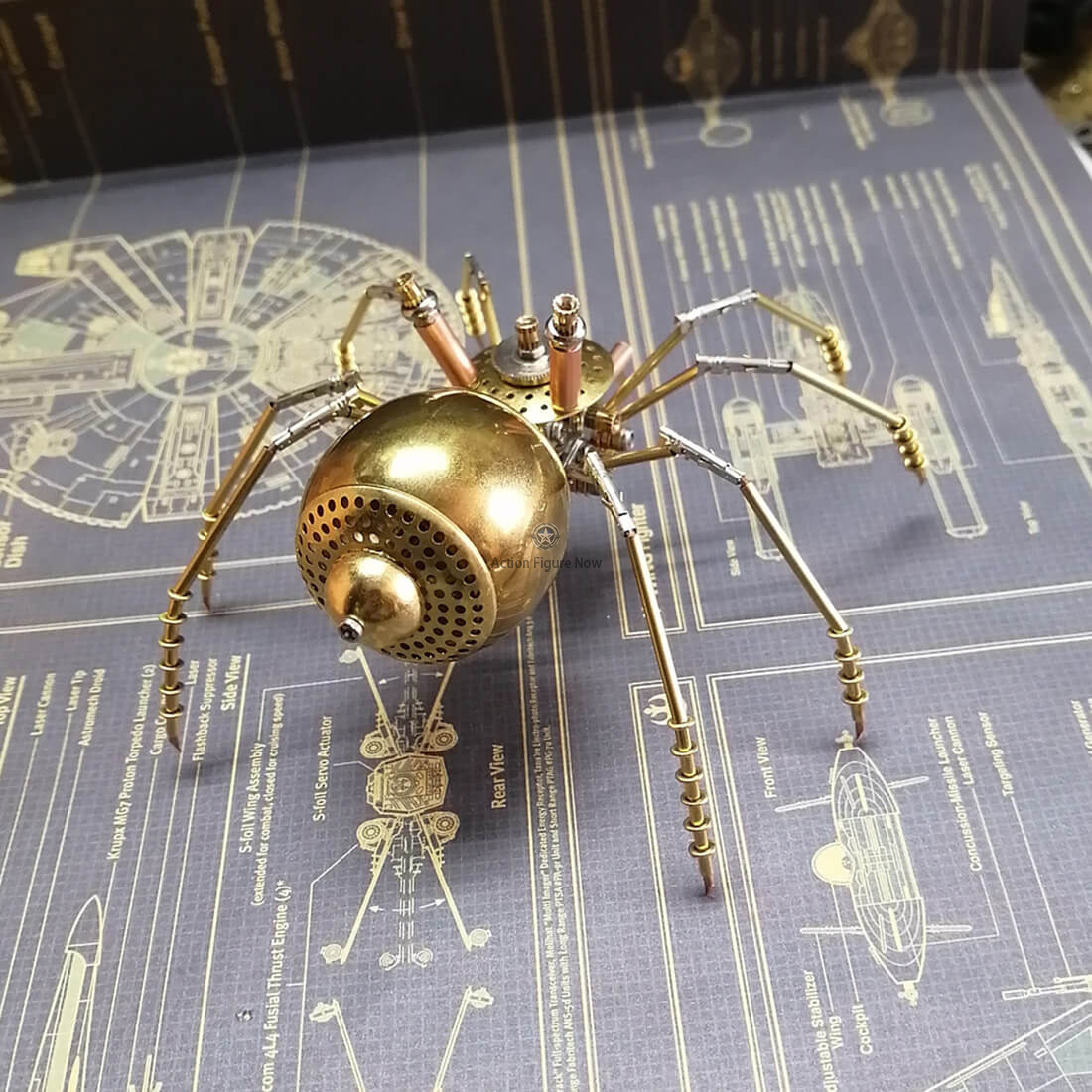 168-Piece 3D Brass Spider Steampunk Model Kit: DIY Metal Puzzle Building Set 168-Piece 3D Brass Spider Steampunk Model Kit: DIY Metal Puzzle Building Set