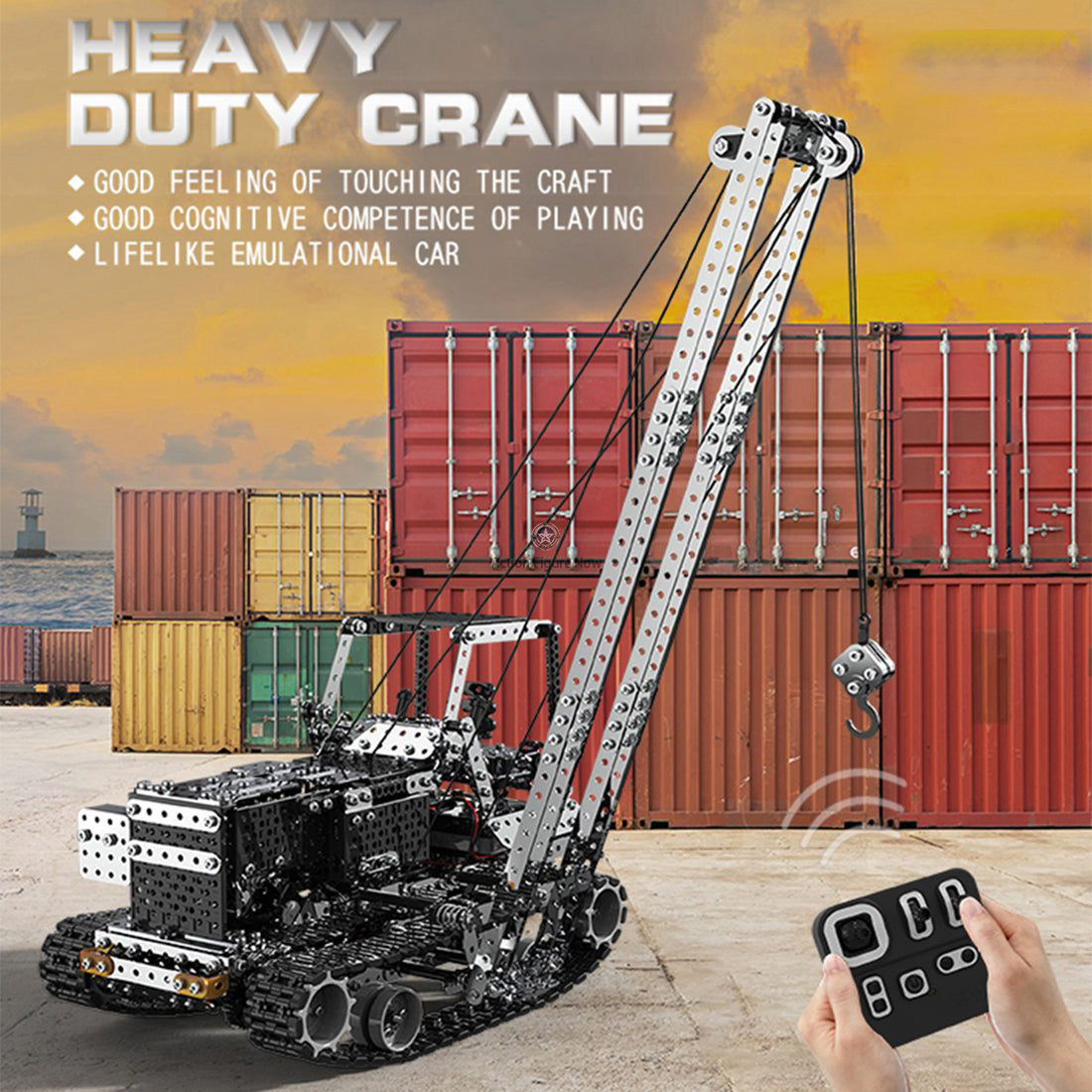 1745Pcs DIY Stainless Steel Assembled RC Car Crane Model 2.4G 10CH 1745Pcs DIY Stainless Steel Assembled RC Car Crane Model 2.4G 10CH