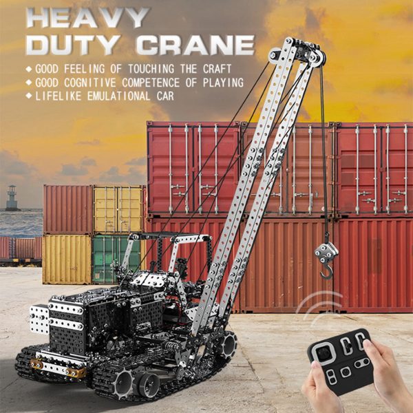 1745Pcs 2.4G 10CH DIY Metal KIT - Heavy Duty Self-erecting RC Crane with Foldable Jib