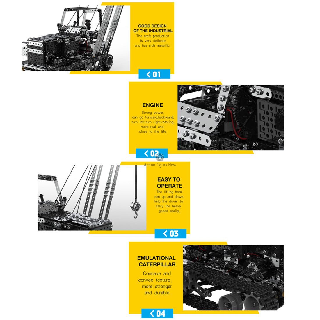 1745Pcs 2.4G 10CH DIY Metal KIT - Heavy Duty Self-erecting RC Crane with Foldable Jib 1745Pcs 2.4G 10CH DIY Metal KIT - Heavy Duty Self-erecting RC Crane with Foldable Jib