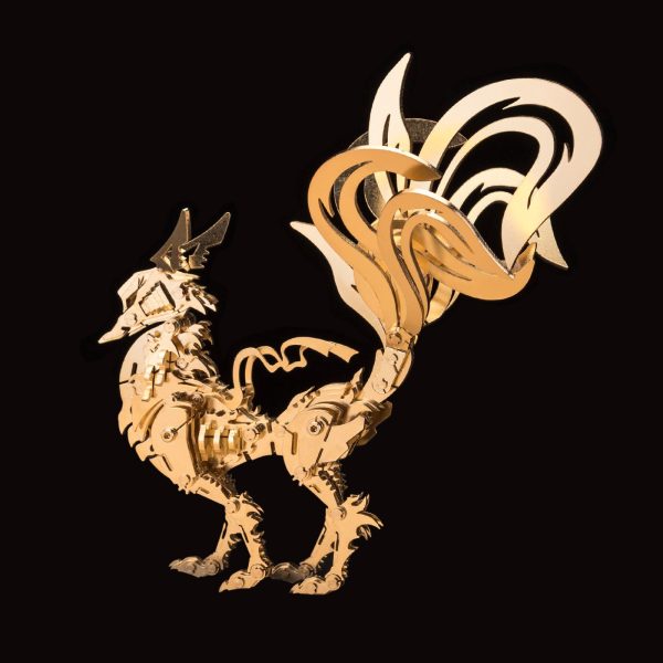 Golden Nine-Tailed Fox 3D Metal Puzzle: Mythological Oriental Creature
