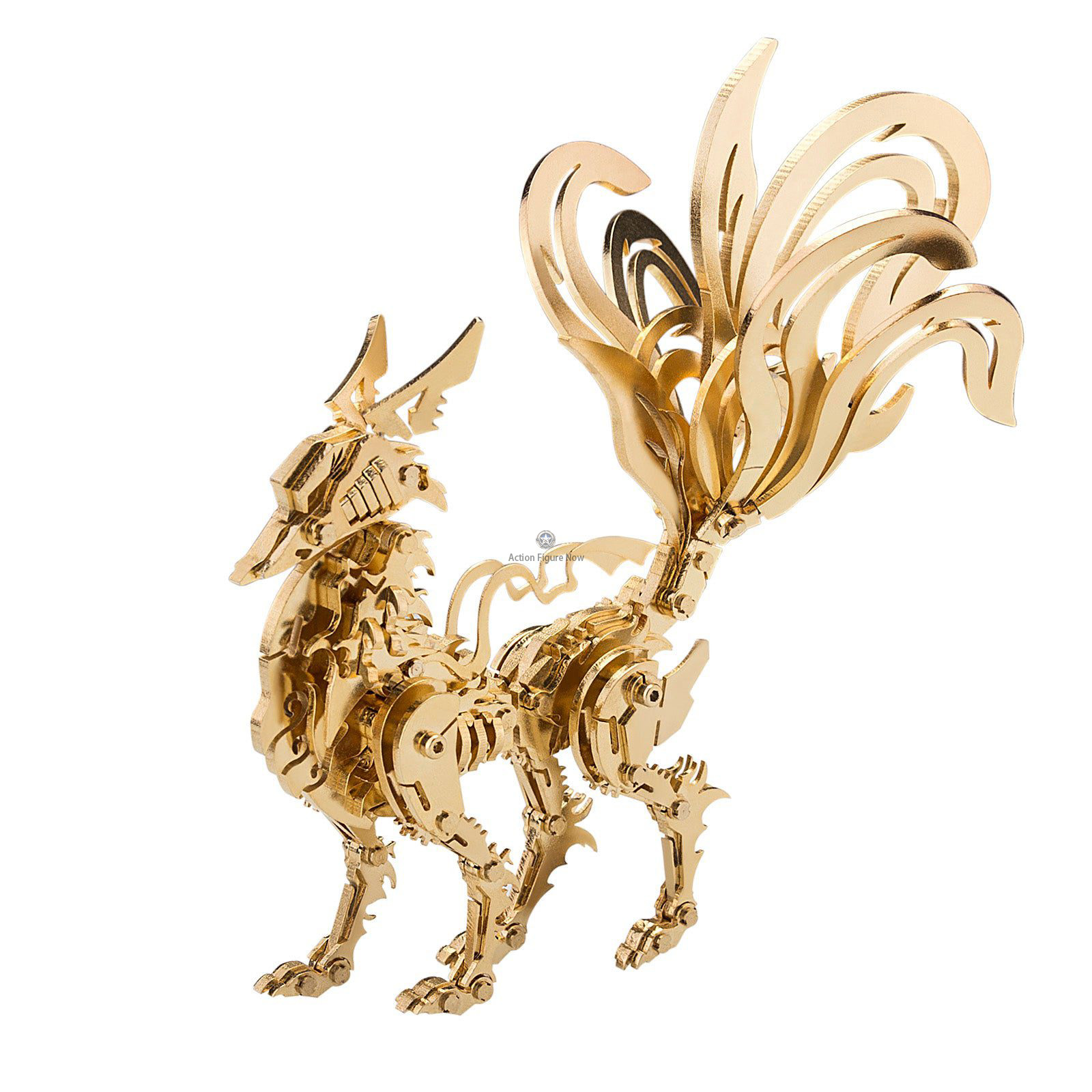 Golden Nine-Tailed Fox 3D Metal Puzzle: Mythological Oriental Creature Golden Nine-Tailed Fox 3D Metal Puzzle: Mythological Oriental Creature