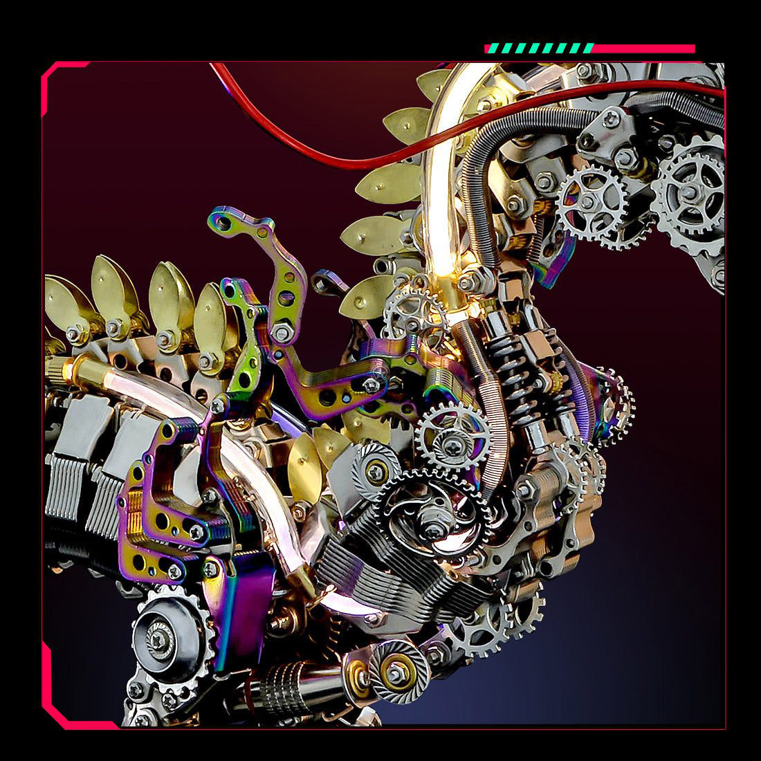 2030-Piece Punk Mechanical Metal Large Dragon Model Kit - Challenging Puzzle (50cm)