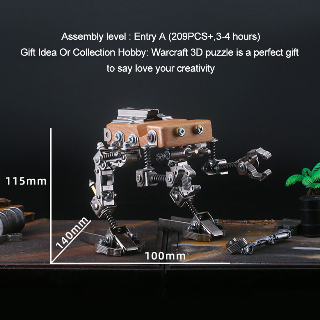 209Pcs Infantryman 3D Metal Model Assembly Kit with Phone Stand