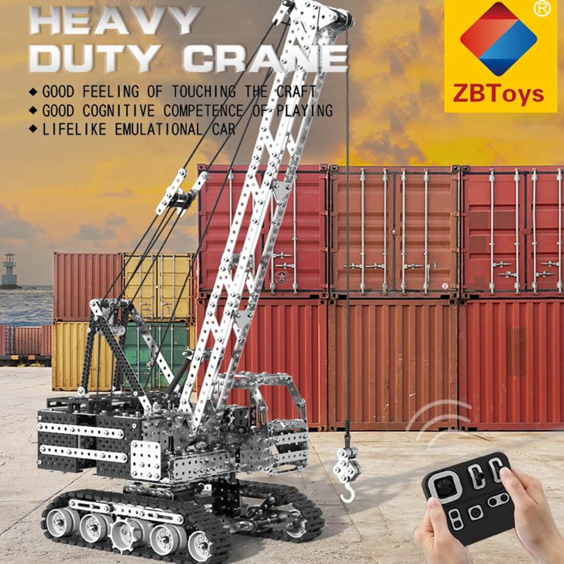 DIY Assembly 2152Pcs Stainless Steel 2.4G 12CH Remote Control Crawler Crane Building Blocks Crane Toy DIY Assembly 2152Pcs Stainless Steel 2.4G 12CH Remote Control Crawler Crane Building Blocks Crane Toy