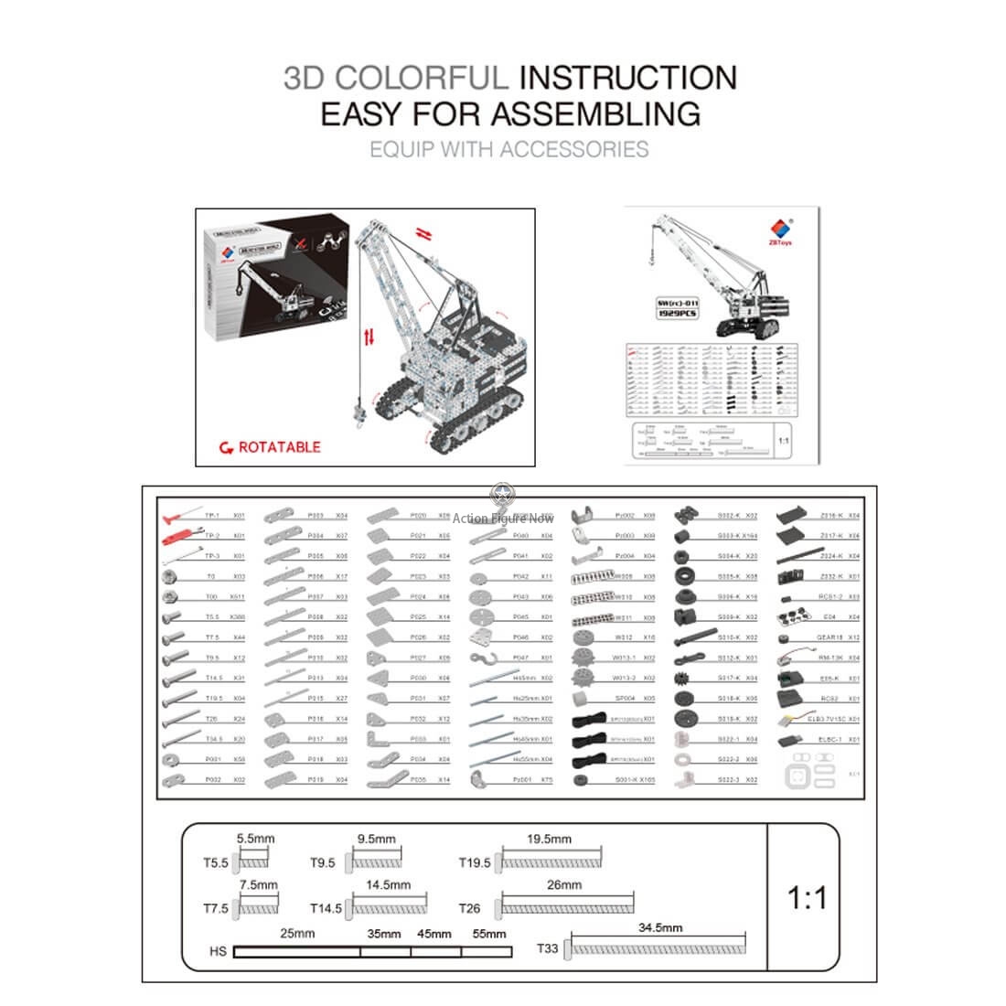 DIY Assembly 2152Pcs Stainless Steel 2.4G 12CH Remote Control Crawler Crane Building Blocks Crane Toy DIY Assembly 2152Pcs Stainless Steel 2.4G 12CH Remote Control Crawler Crane Building Blocks Crane Toy