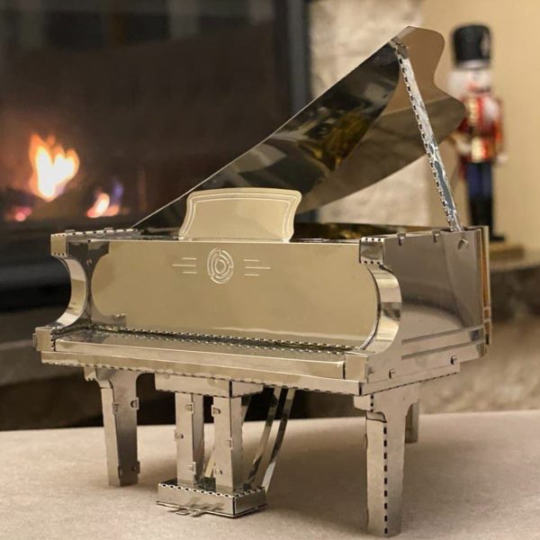 23Pcs 3D Metal Piano Model Building Kit with Music Box