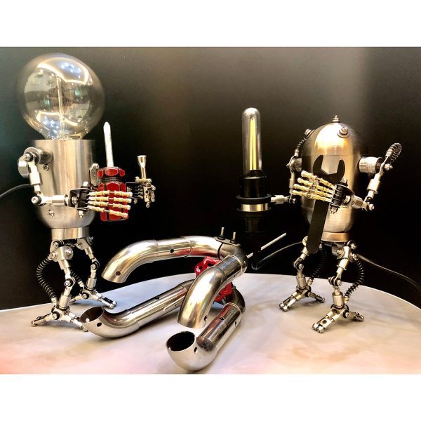 250PCS Metal Future Robot Handyman Mr Gort Model Building Kits with Light