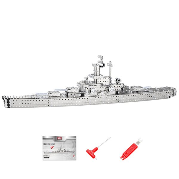 DIY-Assembled Metal Battleship 3D Puzzle Kit