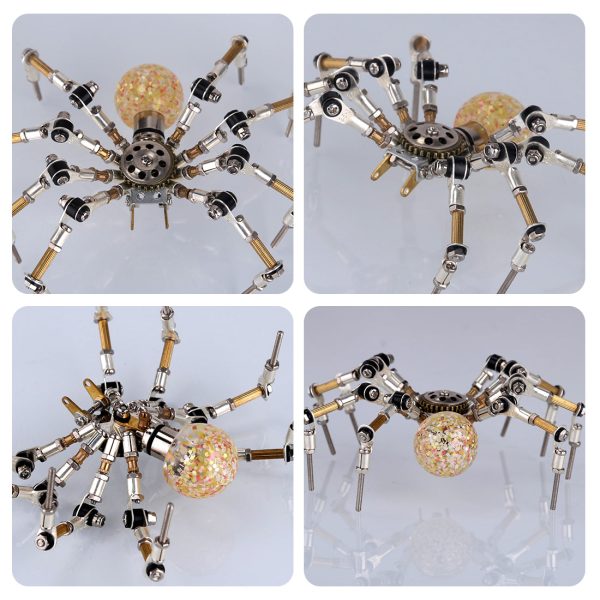 Halloween Light-Up Mini Spider Model DIY Kits: 3D Metal Puzzle