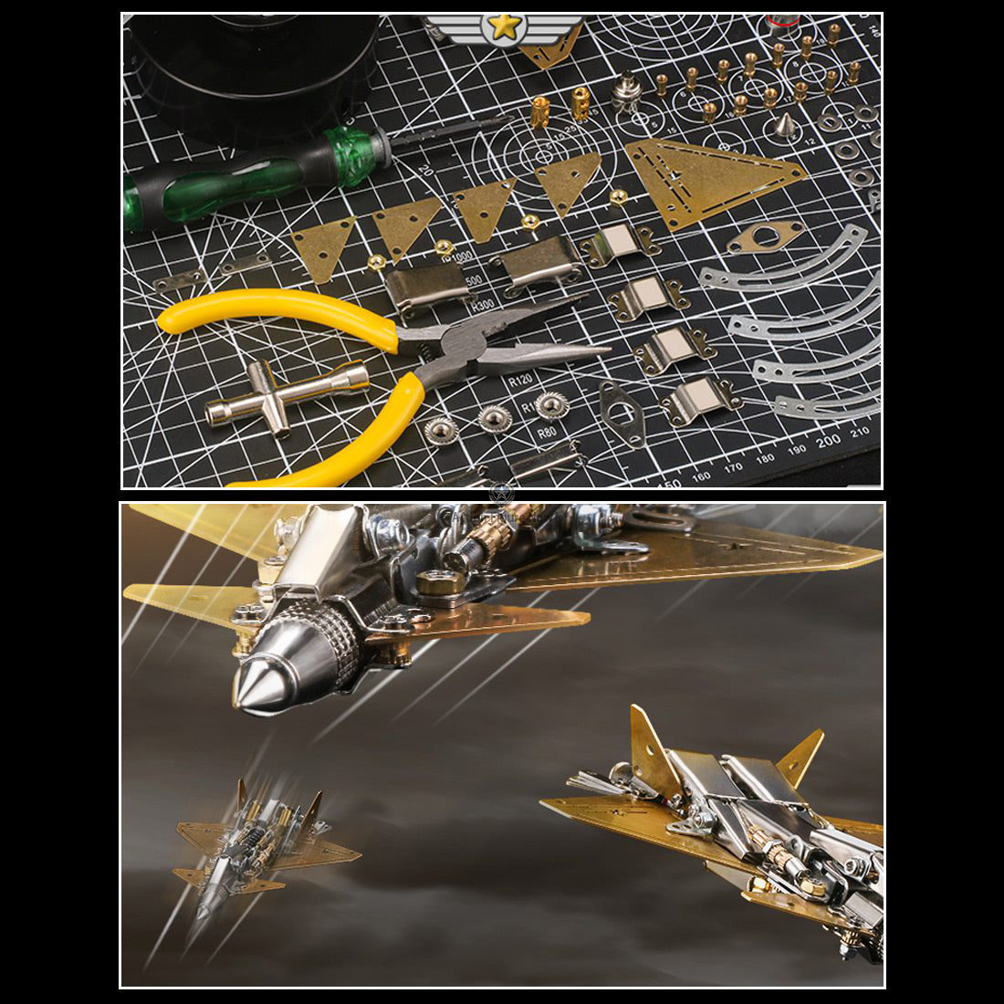286-Piece J-20 Fighter 3D Metal Model DIY Kit with Light 286-Piece J-20 Fighter 3D Metal Model DIY Kit with Light