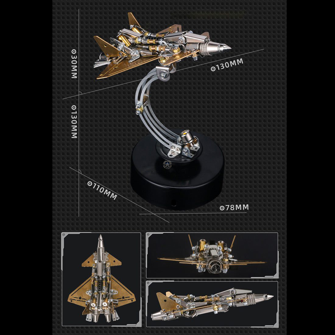 286-Piece J-20 Fighter 3D Metal Model DIY Kit with Light 286-Piece J-20 Fighter 3D Metal Model DIY Kit with Light