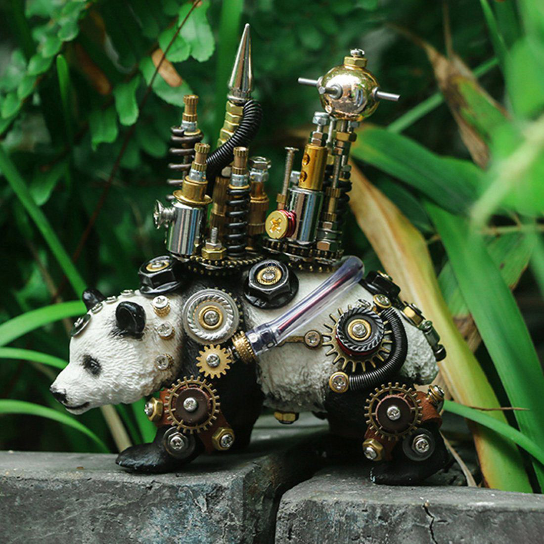 290 Pieces DIY 3D Metal Assembly Black-and-White Panda with Walking Castle Model Kit 290 Pieces DIY 3D Metal Assembly Black-and-White Panda with Walking Castle Model Kit