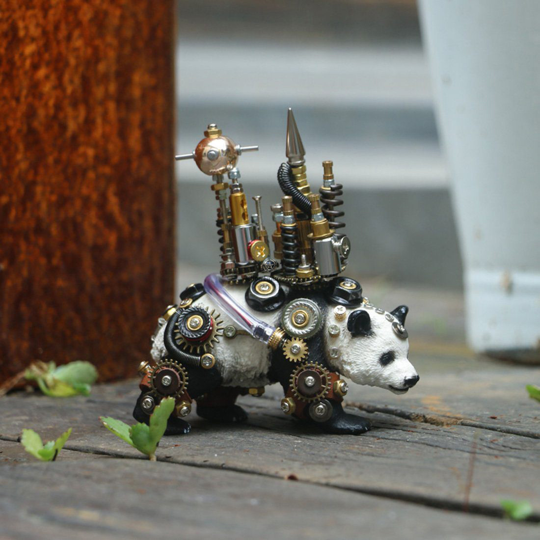 290 Pieces DIY 3D Metal Assembly Black-and-White Panda with Walking Castle Model Kit 290 Pieces DIY 3D Metal Assembly Black-and-White Panda with Walking Castle Model Kit