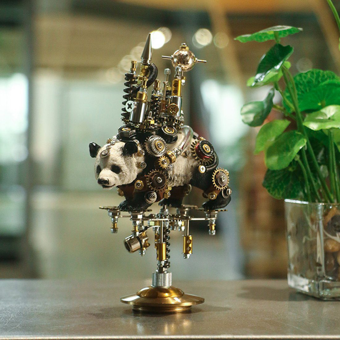 290 Pieces DIY 3D Metal Assembly Black-and-White Panda with Walking Castle Model Kit 290 Pieces DIY 3D Metal Assembly Black-and-White Panda with Walking Castle Model Kit