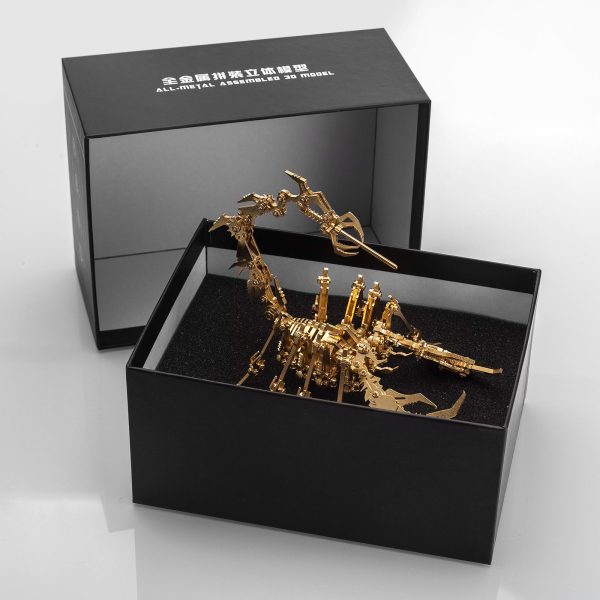 2 Pieces 3D Metal Puzzle Scorpion Model Kit: DIY Detachable Metal Puzzles for Adults and Kids (Gold and Silver)