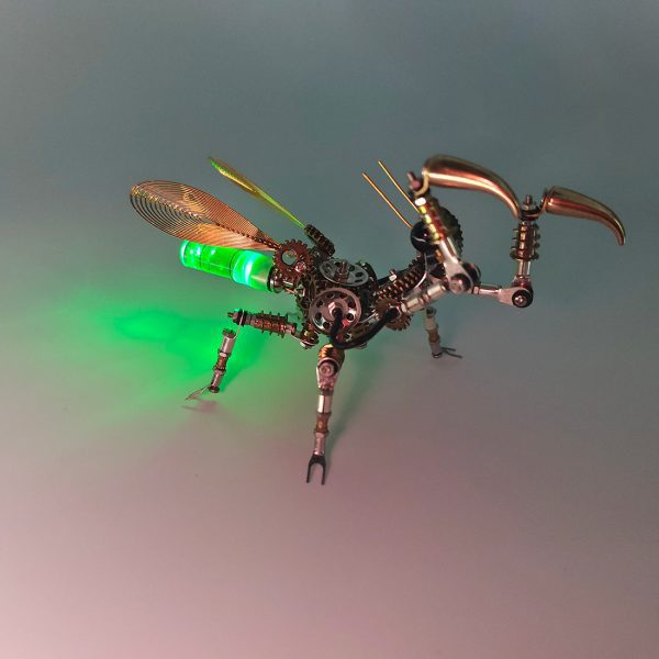 3D Metal Little Mantis Model with Glow Light DIY Kit