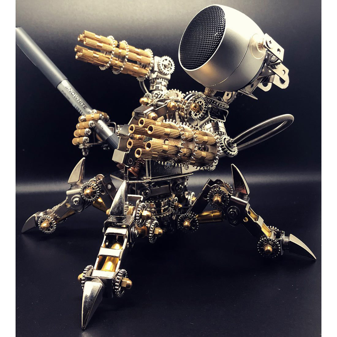 313Pcs DIY Stainless Steel 3D Puzzle Model Set - Magnetic Mecha Model with Detachable Bluetooth Speakers 313Pcs DIY Stainless Steel 3D Puzzle Model Set - Magnetic Mecha Model with Detachable Bluetooth Speakers