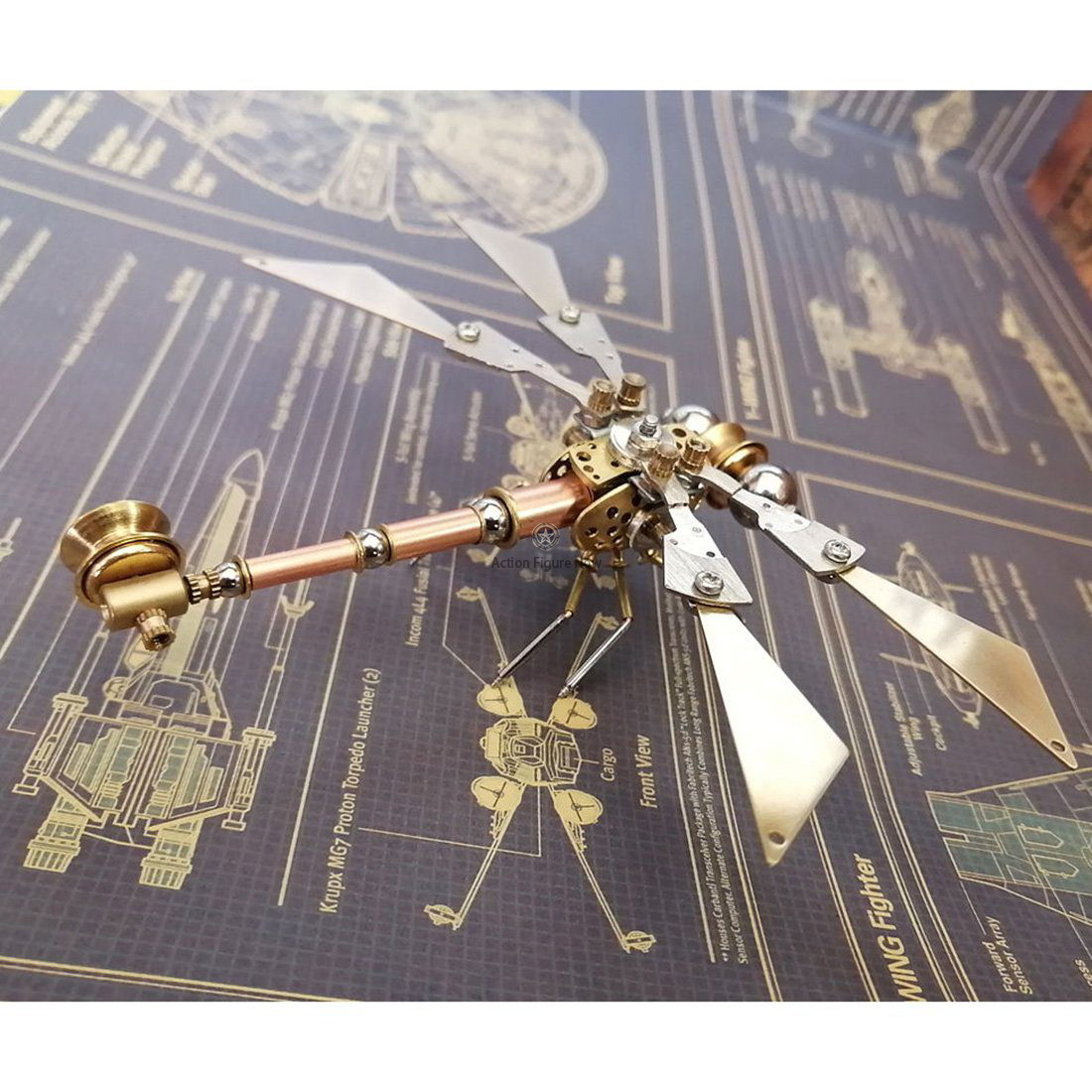 3D Metal Copper Dragonfly: Mechanical Insects Model Craft 3D Metal Copper Dragonfly: Mechanical Insects Model Craft
