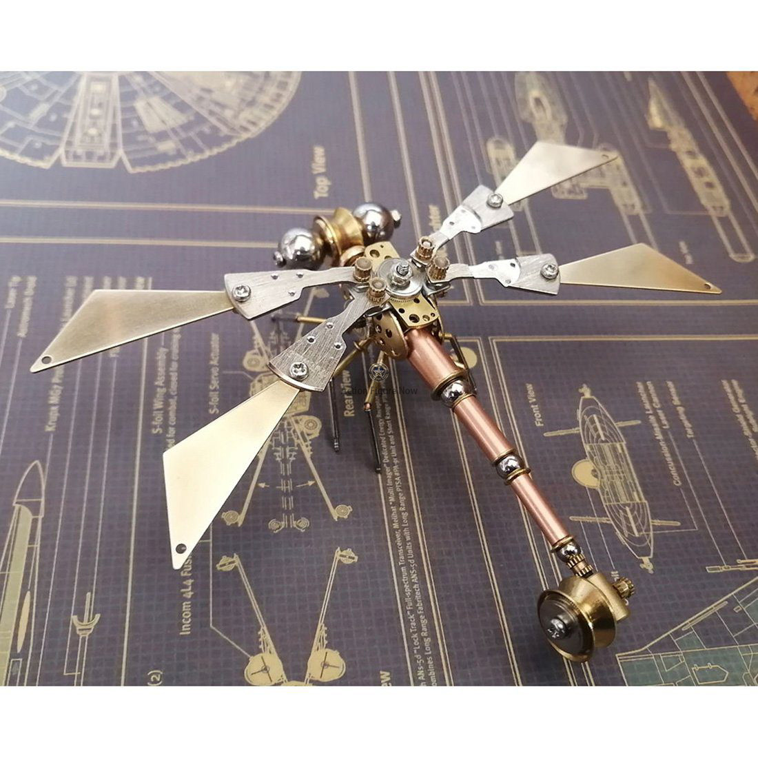 3D Metal Copper Dragonfly: Mechanical Insects Model Craft 3D Metal Copper Dragonfly: Mechanical Insects Model Craft