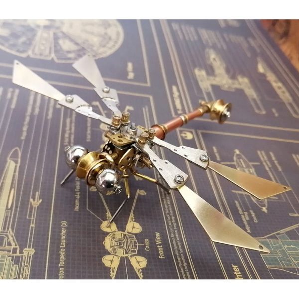 3D Metal Copper Dragonfly: Mechanical Insects Model Craft