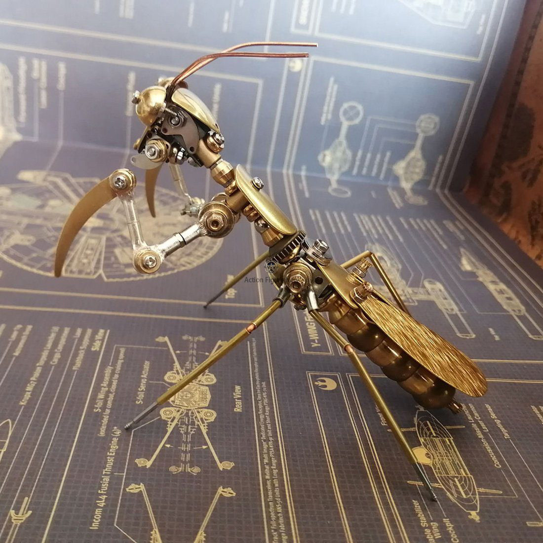 3D Copper Mantis Metal Mechanical Insects Model Steampunk Kit 3D Copper Mantis Metal Mechanical Insects Model Steampunk Kit