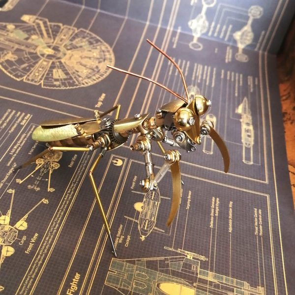 3D Copper Mantis Metal Mechanical Insects Model Steampunk Kit