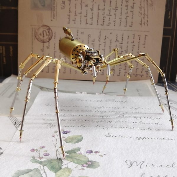 3D Mini Steampunk Long-legged Spider Model DIY Metal Puzzle Assembly