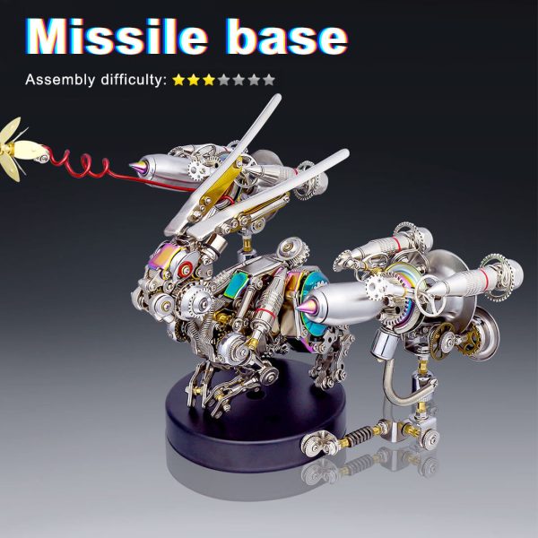 3D Mini Missile Display Base Model for Steampunk Clockwork Rabbit Model