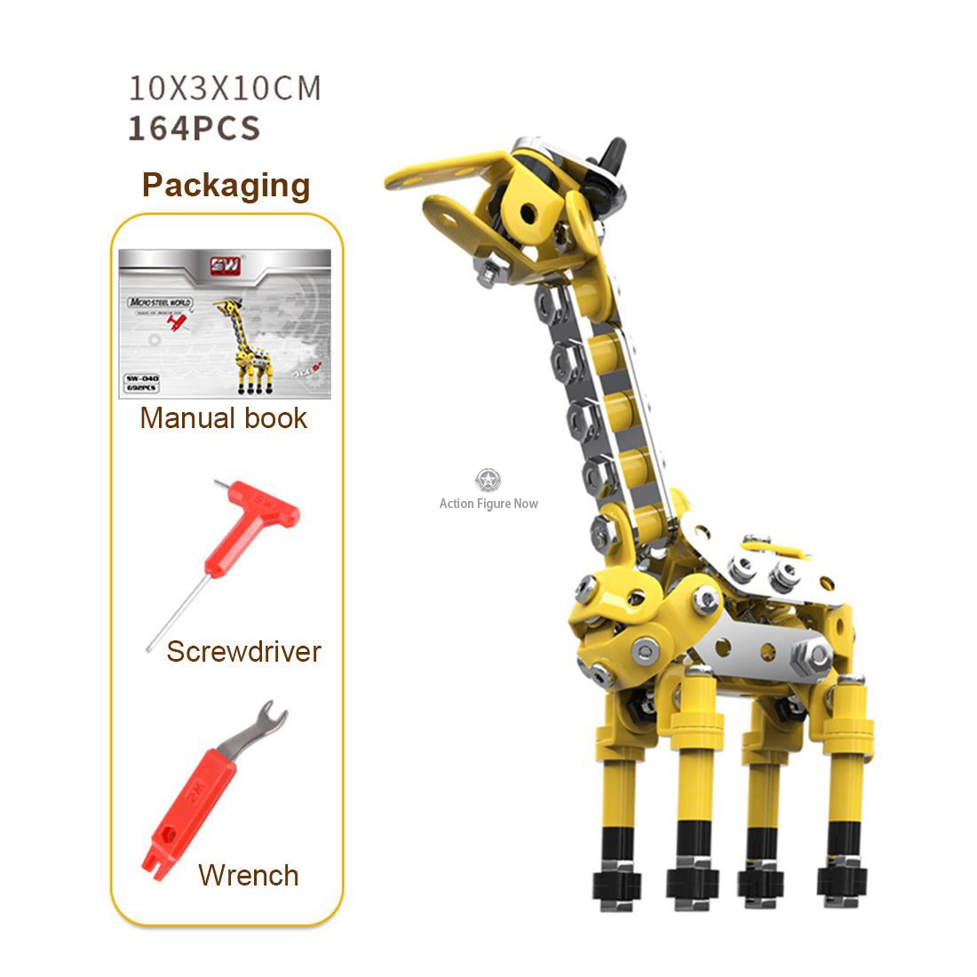 3-Piece DIY Metal Toy Animal Model Set: Flamingo, Giraffe, and Crocodile 3-Piece DIY Metal Toy Animal Model Set: Flamingo, Giraffe, and Crocodile