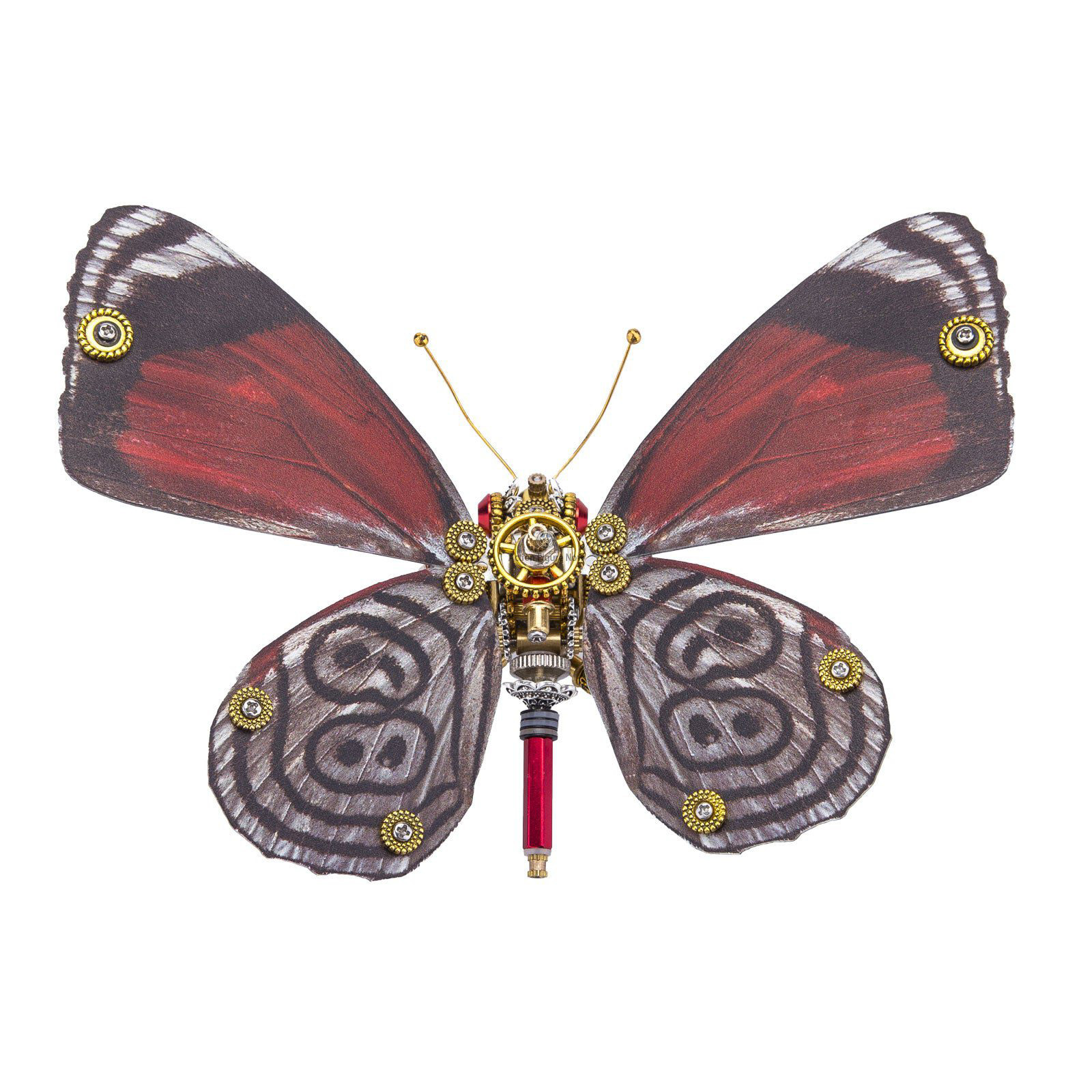 3pcs Set Steampunk Red Lacewing Butterfly 3D Metal Model Kits for Women 3pcs Set Steampunk Red Lacewing Butterfly 3D Metal Model Kits for Women