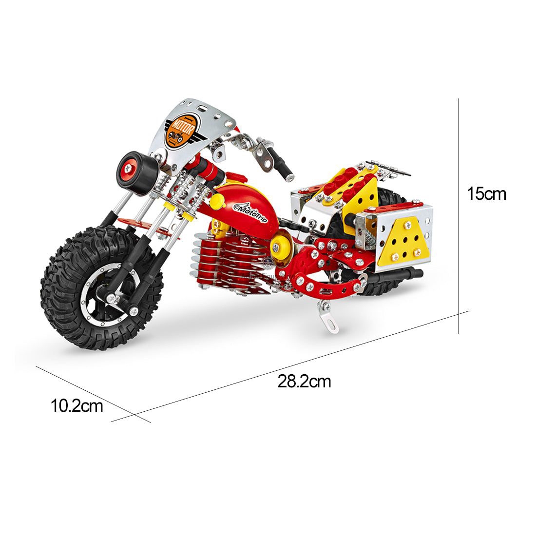 450-Piece Retro Metal Motorcycle Model: Building Kit, Engineering, Education & STEM Toy