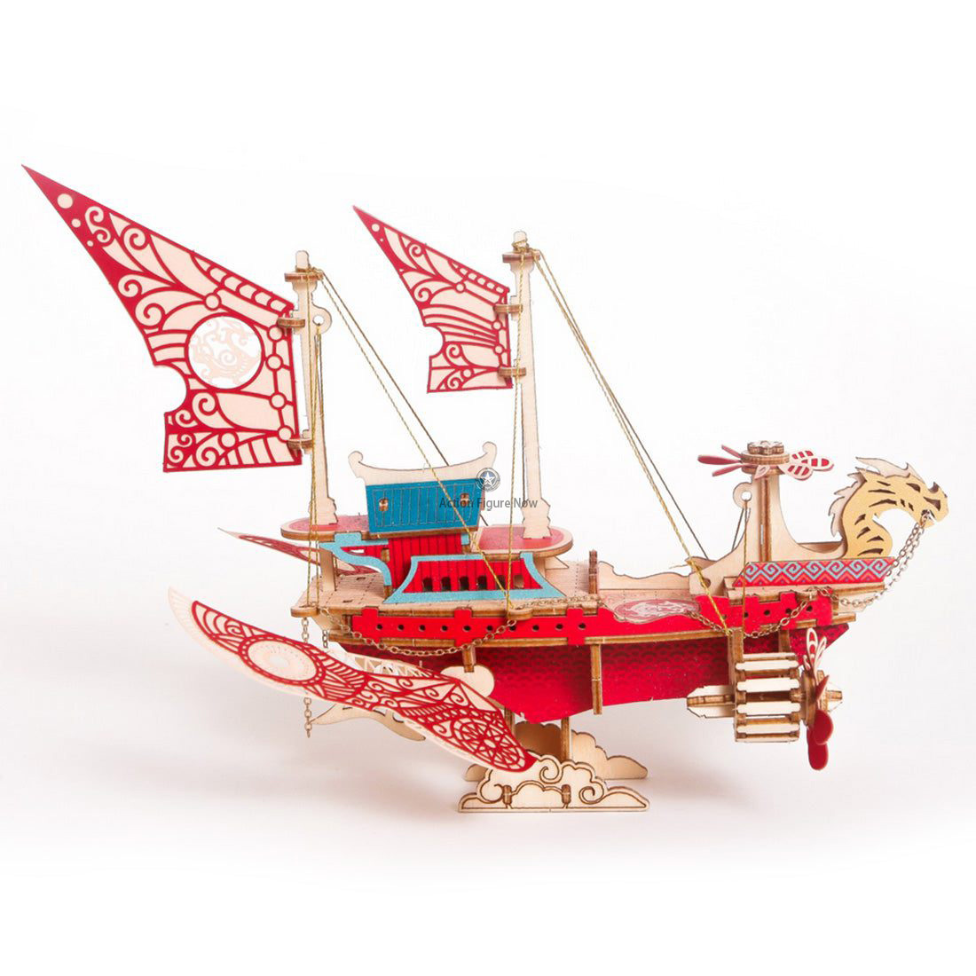 4pcs Fantasy Steampunk Spaceship 3D DIY Wooden Puzzle