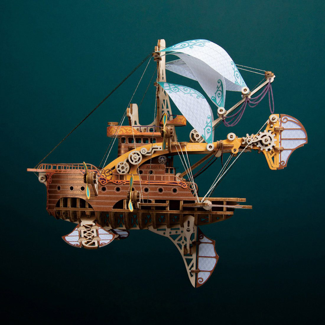 4pcs Fantasy Steampunk Spaceship 3D DIY Wooden Puzzle 4pcs Fantasy Steampunk Spaceship 3D DIY Wooden Puzzle