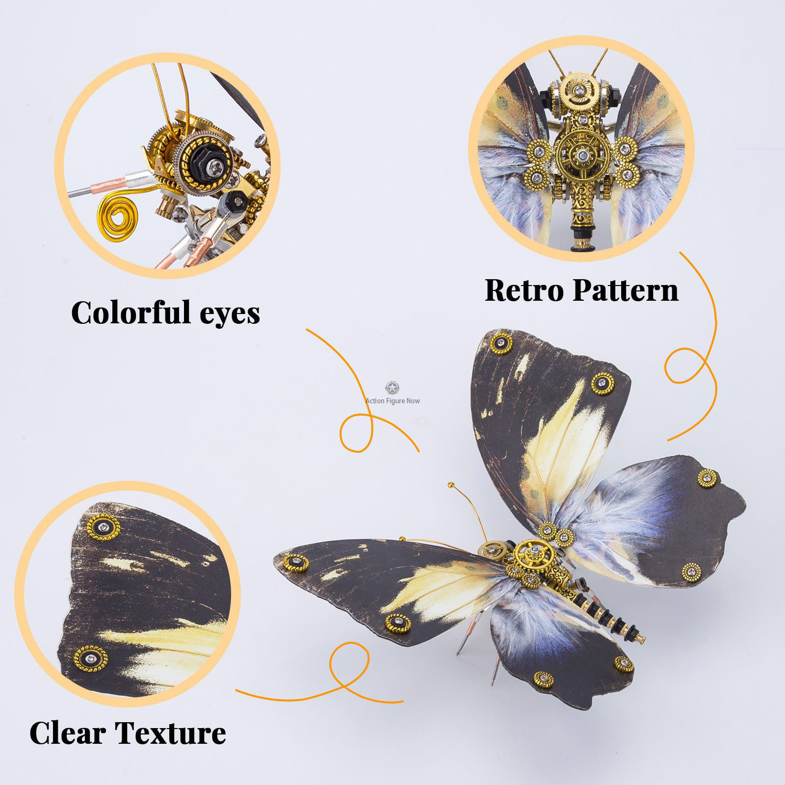 4pcs Steampunk Purple Morpho Butterfly 3D Metal Craft Kit 4pcs Steampunk Purple Morpho Butterfly 3D Metal Craft Kit