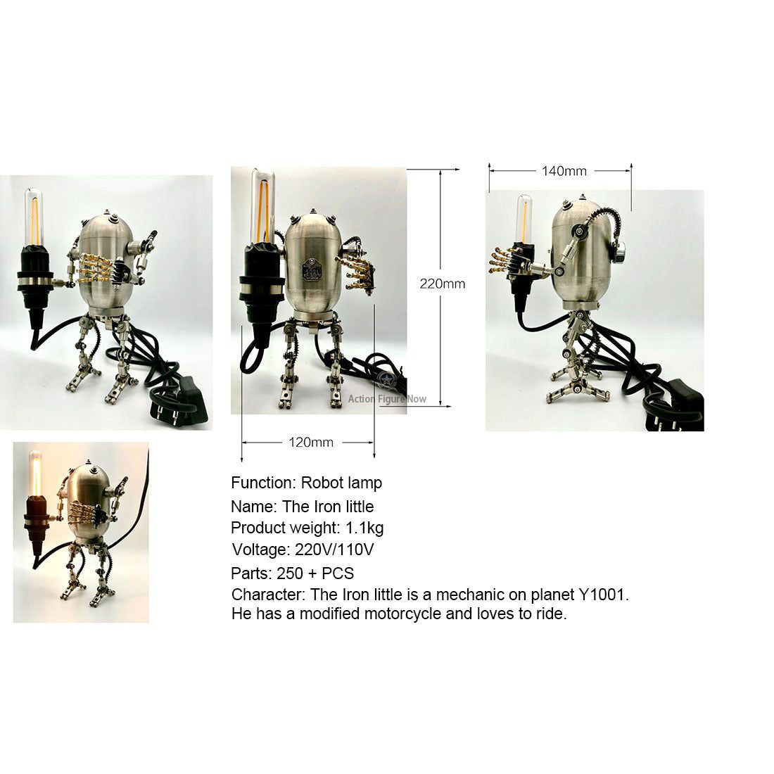 50PCS Steampunk Style Iron Little Robot Man with Light Sword Model Building Kits Y1001 50PCS Steampunk Style Iron Little Robot Man with Light Sword Model Building Kits Y1001