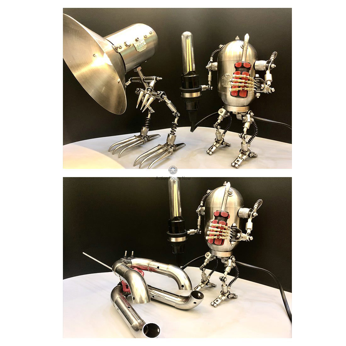 50PCS Steampunk Style Iron Little Robot Man with Light Sword Model Building Kits Y1001 50PCS Steampunk Style Iron Little Robot Man with Light Sword Model Building Kits Y1001