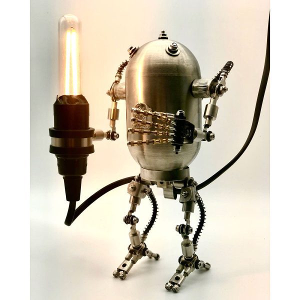 50PCS Steampunk Style Iron Little Robot Man with Light Sword Model Building Kits Y1001